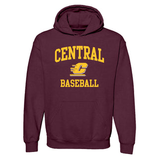 Central Michigan Arch Logo Baseball Hoodie - Maroon