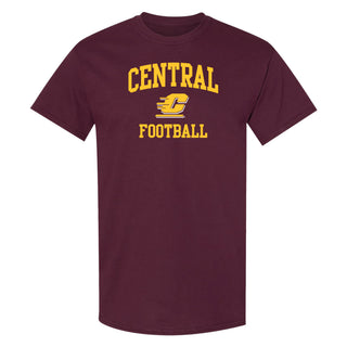 Central Michigan Arch Logo Football T-Shirt - Maroon