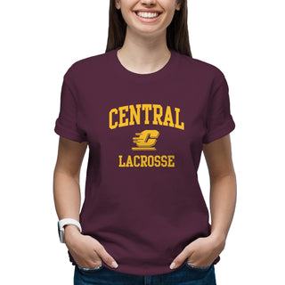 Central Michigan Arch Logo Lacrosse T-Shirt - Maroon