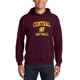 Central Michigan Arch Logo Softball Hoodie - Maroon