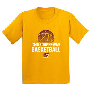 Central Michigan Basketball Flux Youth T Shirt - Gold