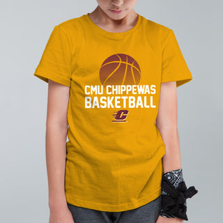 Central Michigan Basketball Flux Youth T Shirt - Gold