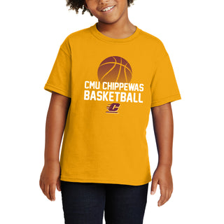 Central Michigan Basketball Flux Youth T Shirt - Gold