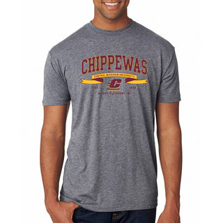 Central Michigan Ribbon Flight NLA Triblend T-Shirt - Premium Heather