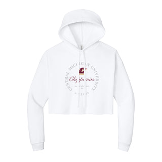Central Michigan Roundabout Women’s Cropped Fleece Hoodie - White
