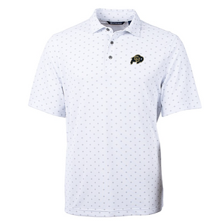 Cutter & Buck Men's Colorado Virtue Eco Pique Tile Print Recycled Polo White [CB]