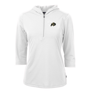 Cutter & Buck Women's Colorado Virtue Eco Pique Recycled Half Zip Pullover Hoodie White [CB]