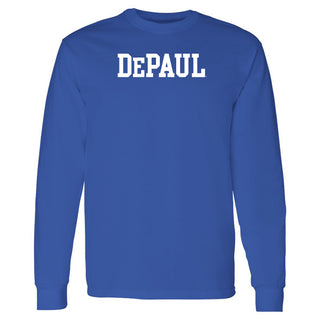 DePaul University Blue Demons Basic Block Long Sleeve T Shirt - Royal