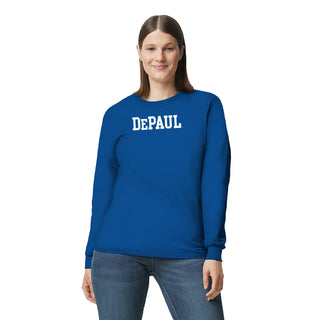 DePaul University Blue Demons Basic Block Long Sleeve T Shirt - Royal