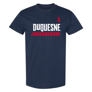 Duquesne Basketball Slant T-Shirt - Navy