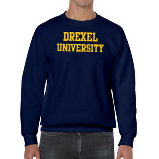 Drexel University Dragons Basic Block Crewneck Sweatshirt - Navy