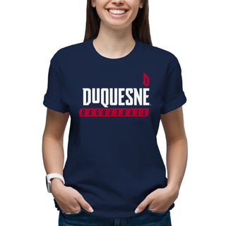 Duquesne Basketball Slant T-Shirt - Navy