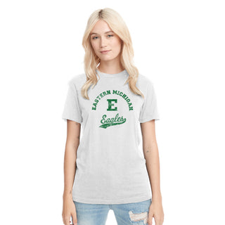 Eastern Michigan Retro Script NLA Triblend T-Shirt - Heather White