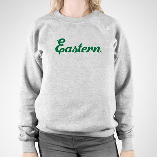Eastern Michigan Script Logo Crewneck - Sport Grey