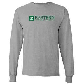 Eastern Michigan Institutional Logo Long Sleeve - Sport Grey