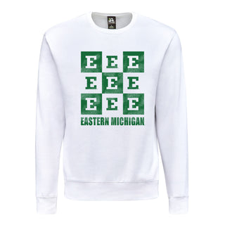 Eastern Michigan Checkerbox JA BTB Crewneck - White