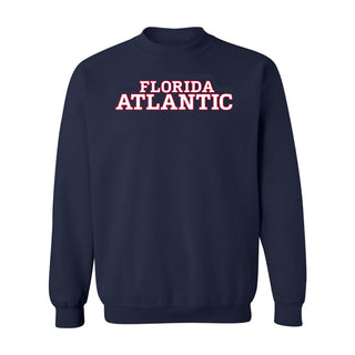 Florida Atlantic University Owls Basic Block Crewneck Sweatshirt - Navy