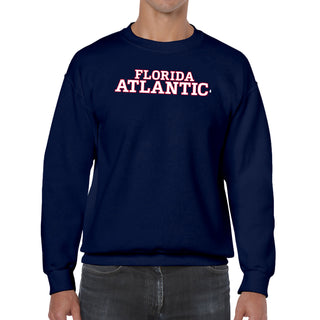 Florida Atlantic University Owls Basic Block Crewneck Sweatshirt - Navy