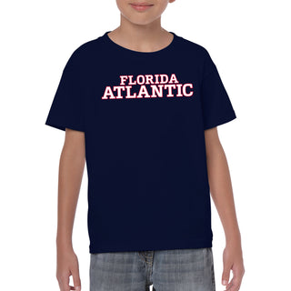 Florida Atlantic University Owls Basic Block Youth Short Sleeve T Shirt - Navy