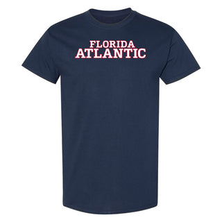 Florida Atlantic University Owls Basic Block Short Sleeve T Shirt - Navy