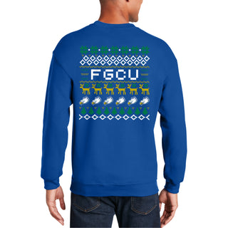 Florida Gulf Coast University Eagles Holiday Sweater Crewneck - Royal