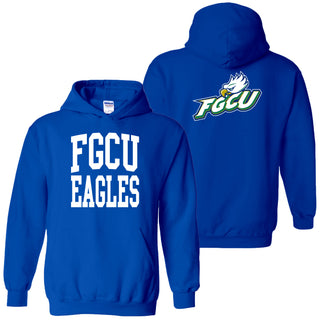 Florida Guld Coast University Eagles Front Back Print Hoodie - Royal