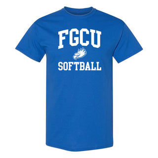 Florida Gulf Coast University Eagles Arch Logo Softball Short Sleeve T Shirt - Royal