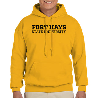 Fort Hays State Basic Block Hoodie - Gold