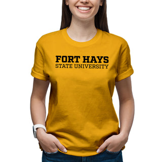 Fort Hays State Basic Block T-Shirt - Gold