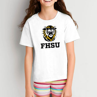 Fort Hays State Primary Logo Youth T-Shirt - White