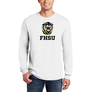 Fort Hays State Primary Logo Long Sleeve - White