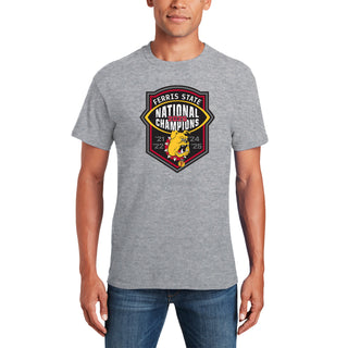 Ferris State 2025 Football National Champions T-Shirt - Sport Grey