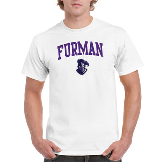 Furman University Paladins Arch Logo Short Sleeve T Shirt - White