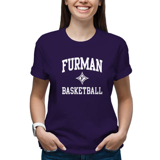 Furman Arch Logo Basketball T-Shirt - Purple