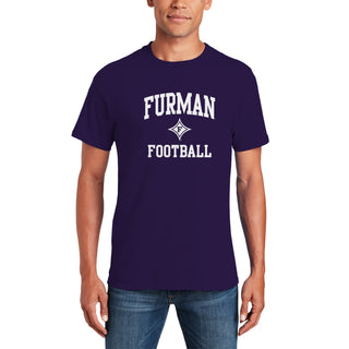 Furman Arch Logo Football T-Shirt - Purple