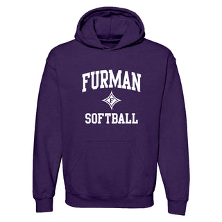 Furman Arch Logo Softball Hoodie - Purple