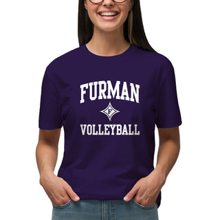 Furman Arch Logo Volleyball T-Shirt - Purple