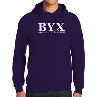 Beta Upsilon Chi Greek Letter Block Hoodie - Purple