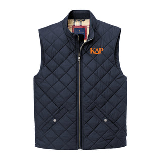 Kappa Delta Rho Greek Letter Block LC Brooks Brothers Quilted Vest - Night Navy