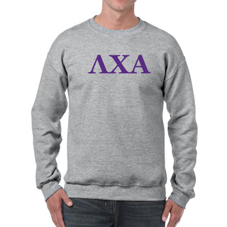 Lambda Chi Alpha Greek Letter Block Crewneck - Sport Grey