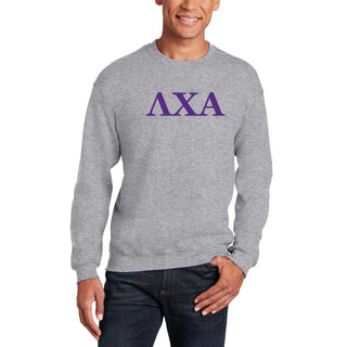 Lambda Chi Alpha Greek Letter Block Crewneck - Sport Grey