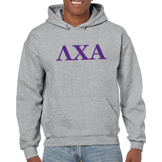 Lambda Chi Alpha Greek Letter Block Hoodie - Sport Grey