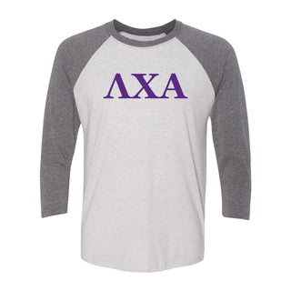 Lambda Chi Alpha Greek Letter Block Raglan - White/Prem Htr