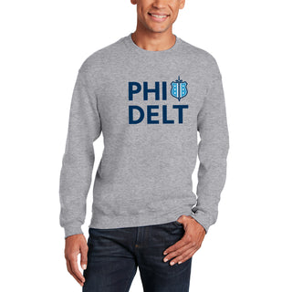 Phi Delta Theta Greek Primary Logo Crewneck - Sport Grey