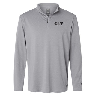 Phi Kappa Psi Greek Letter Block LC Oakley Podium Quarter-Zip - New Granite Heather