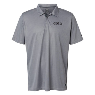Phi Mu Delta Greek Letter Block LC Oakley Hydrolix Polo - New Granite Heather