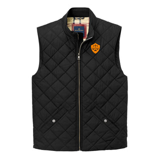 Phi Mu Delta Primary Logo LC Brooks Brothers Quilted Vest - Deep Black