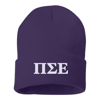 Pi Sigma Epsilon Greek Letter Knit Cuffed Beanie