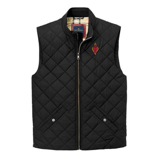 Psi Upsilon Primary Logo LC Brooks Brothers Quilted Vest - Deep Black
