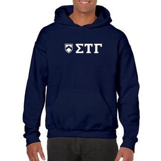 Sigma Tau Gamma Greek Letter Block Hoodie - Navy